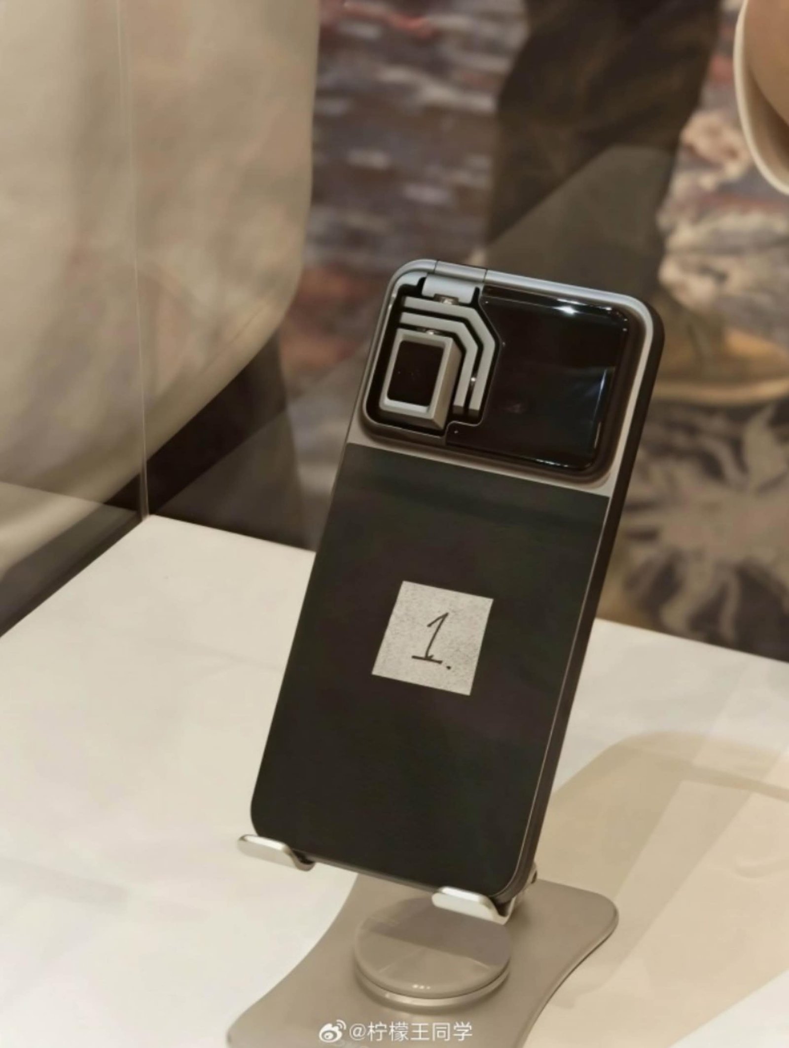 The HONOR Robot Phone in its black color variant with leather back