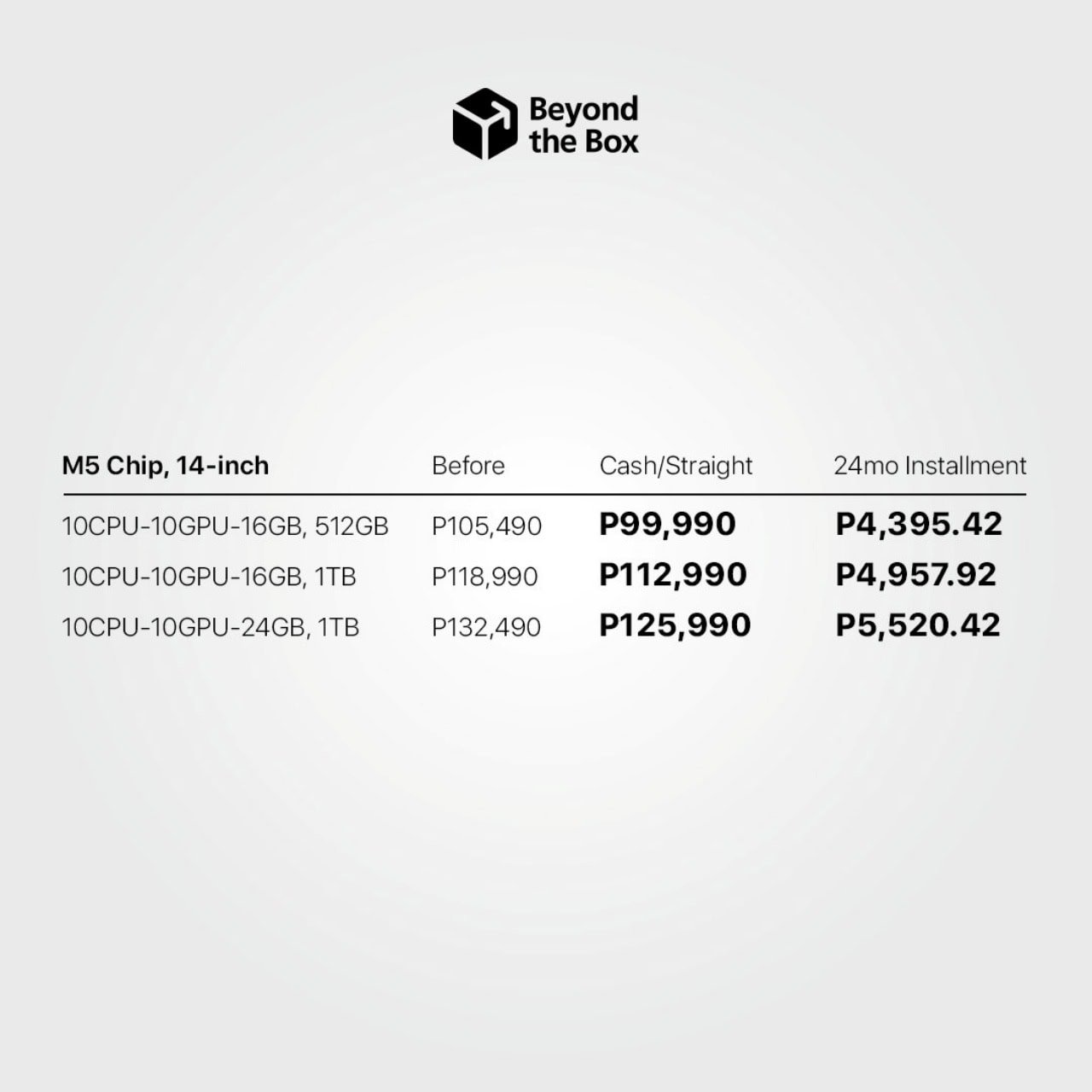 Beyond the Box pre-order announcement for the MacBook Pro M5 in the Philippines.