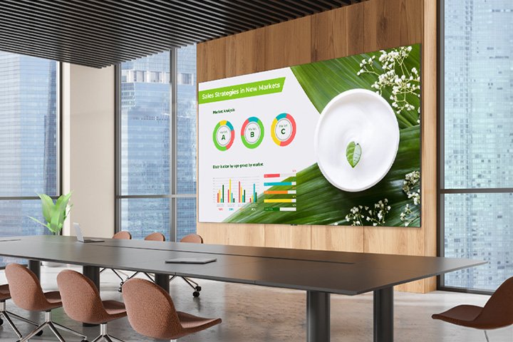 Side view of the LG LED All-in-One LAPA series highlighting its sleek design for modern office environments in the Philippines.