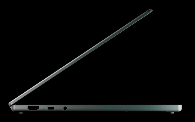 The Googlebook showing a premium design with a unique glowing light bar.